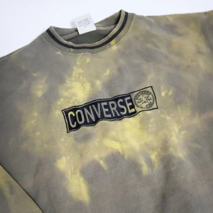 Reworked Vintage Converse Sweater: Tie Dye & Embroidery (M)
