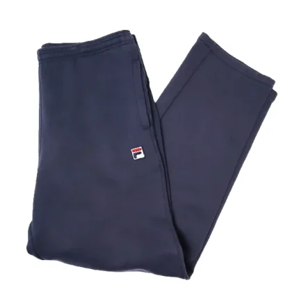 Fila 00s Navy Blue Cotton Track Pants for Men - Small Size