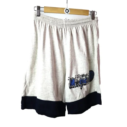 Orlando Magic 90s Shorts- Cotton, White, Size M (Men) with Adjustable Waist