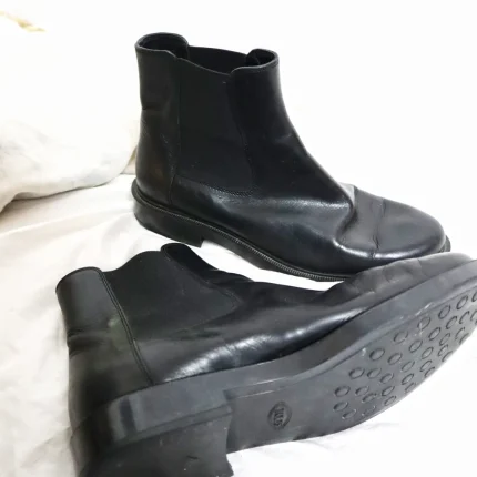 TOD'S Vintage Original Chelsea Black Anatomic Leather Boots Size 38 EU (5 UK)