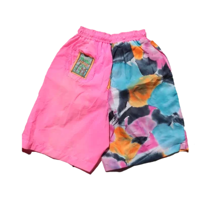 Vintage Colorblock Swim Trunks / Unisex Shorts Medium