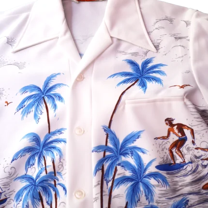 Channel Aloha Vibes with this Vintage Sailboat Print Hawaiian Shirt