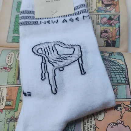 Ode to Socks Plastic Chair Socks – Fun & Funky Greek Souvenir (Unisex)