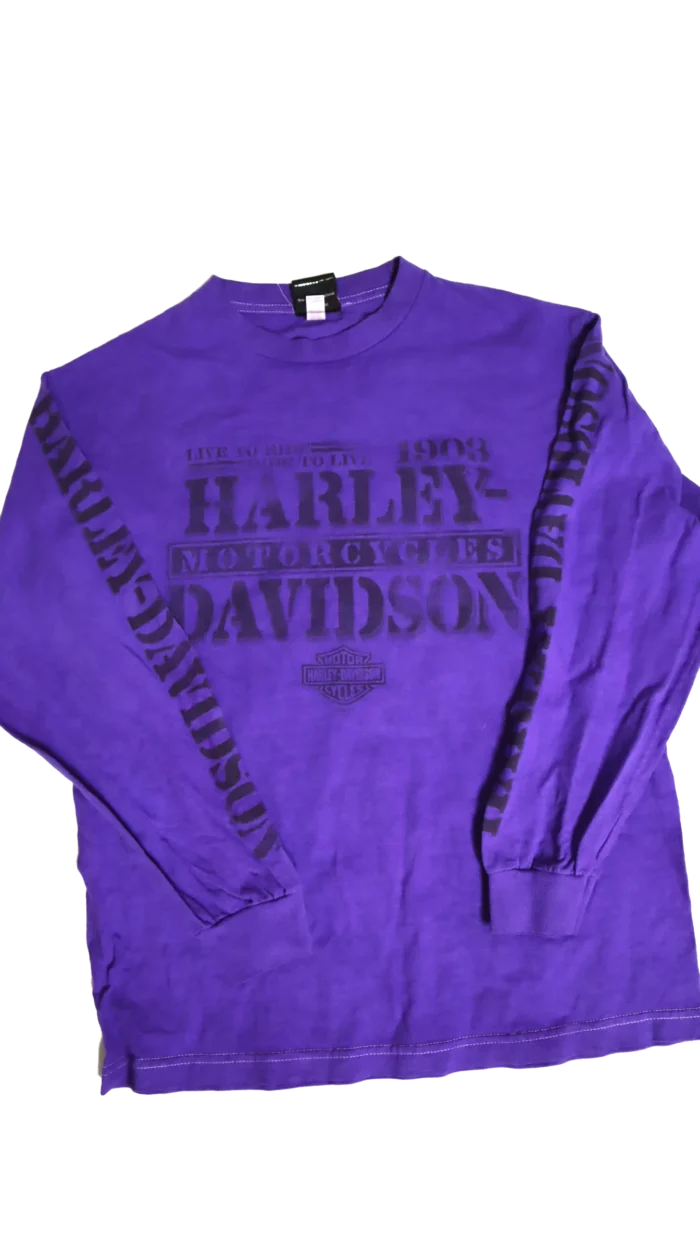 Harley Davidson Vintage Reworked Purple Tee Size Medium Men