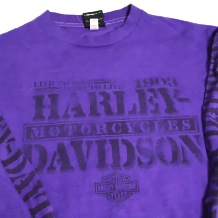 Harley Davidson Vintage Reworked Purple Tee Size Medium Men