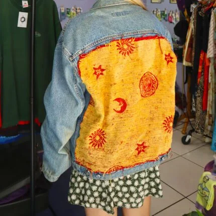 Reworked Vintage Sun and Moon Denim Jacket – Large (Men) by Red Rock