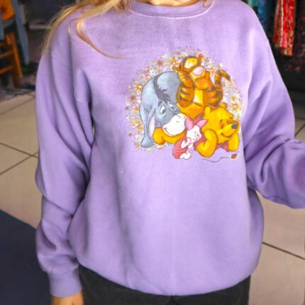 Winnie the Pooh Themed Sweater Vintage 90s Size Medium Men