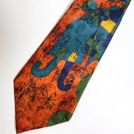 90s Hugo Boss Tie - Graphic Multicolored Vibrant Abstract Design, 100% Silk, Made in Italy