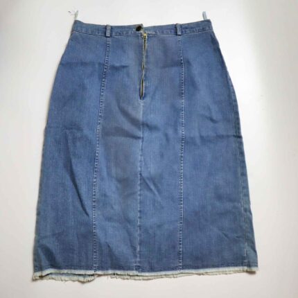High Waisted Y2K Denim Skirt with Lace Insert
