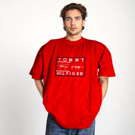 Tommy Hilfiger XL Oversized Logo T-Shirt - Bold Red