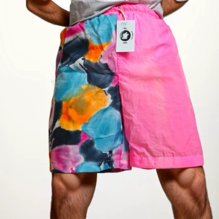 Vintage Colorblock Swim Trunks / Unisex Shorts Medium