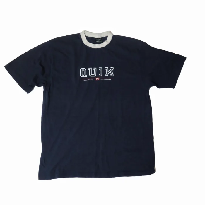 Vintage Quiksilver Men's T-Shirt - Navy Blue, Medium Surfwear Tee