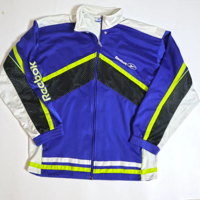 Vintage Reebok Windbreaker Jacket | Mens Size M | 90s Color Block Blue