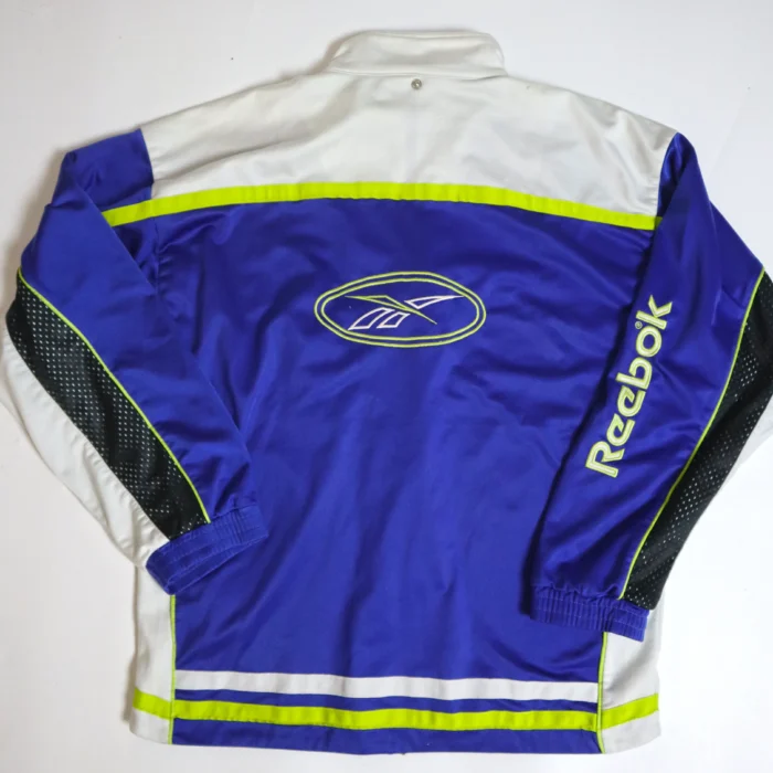 Vintage Reebok Windbreaker Jacket | Mens Size M | 90s Color Block Blue